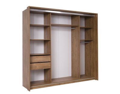 Szafa przesuwna 230 pojemna praktyczna, 2 drążki, 2 szuflady, dużo półek, oświetlenie led, dwudrzwiowa i tania!