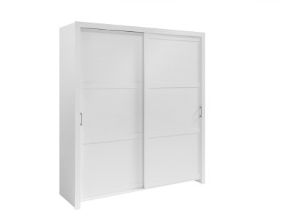 Biała szafa nowoczesna glamour Flavio 185cm biała srebrne uchwyty dwudrzwiowa
