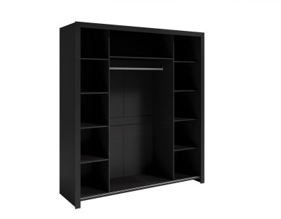 Czarna szafa nowoczesna glamour Flavio 185cm dwudrzwiowa