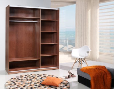 Szafa VITALE dąb catania z szybą czarny lacobel 175cm, szafa młodzieżowa