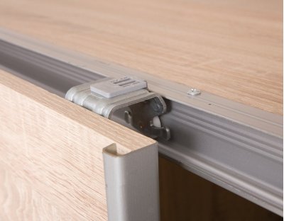 Elegancka szafa przesuwna TINO 1 z lustrami, lustrzana, trwała, 225cm biała sonoma, szara