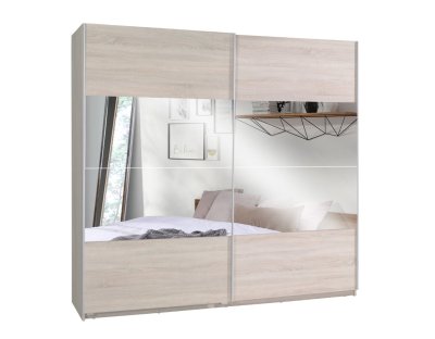 Szafa przesuwna TINO 2 225cm z lustrem dąb sonoma