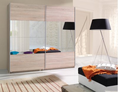 Szafa przesuwna TINO 2 225cm z lustrem dąb sonoma