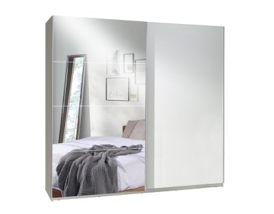 Szafa przesuwna TINO 3 225cm z lustrem biała