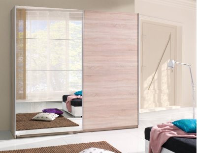Szafa przesuwna TINO 3 225cm z lustrem dąb sonoma