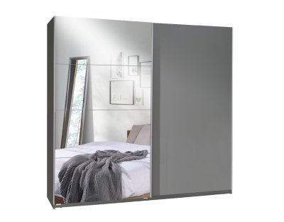 Szafa przesuwna TINO 3 225cm z lustrem szara