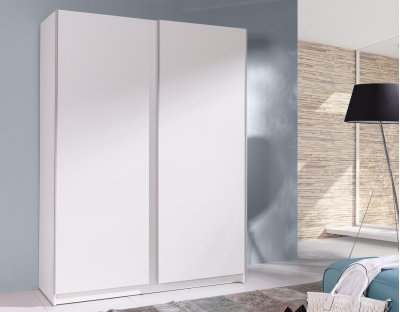 Prosta szafa z długim drążkiem basilio 150cm, do garderoby, do przedpokoju. Szafa biała 150cm