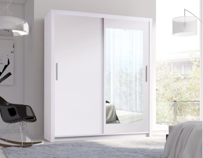 Szafa przesuwna Matteo, 4 kolory, z uchwytami, nowoczesna, z drążkiem, klasyczna, 180cm, biała