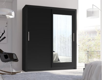 Szafa przesuwna Matteo, 4 kolory, z uchwytami, nowoczesna, z drążkiem, klasyczna, 180cm, czarna