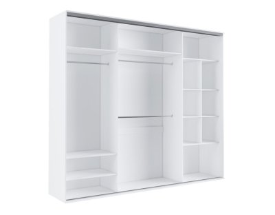 Duża i praktyczna szafa przesuwna do garderoby, sypialni. Trzydrzwiowa szafa GIULIA pojemna 277cm wnętrze