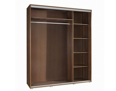 Szafa przesuwna do przedpokoju, sypialni, salonu PAOLA 155cm z długim drążkiem i półkami dwudrzwiowa z grafiką