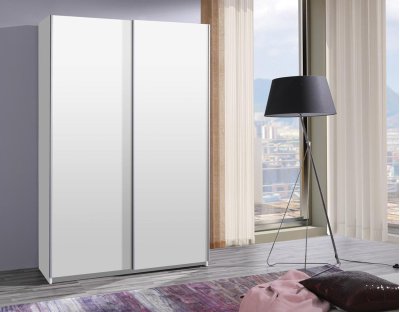 Szafa FABIO do przedpokoju 135cm klasyczna prosta szafa przesuwna biała